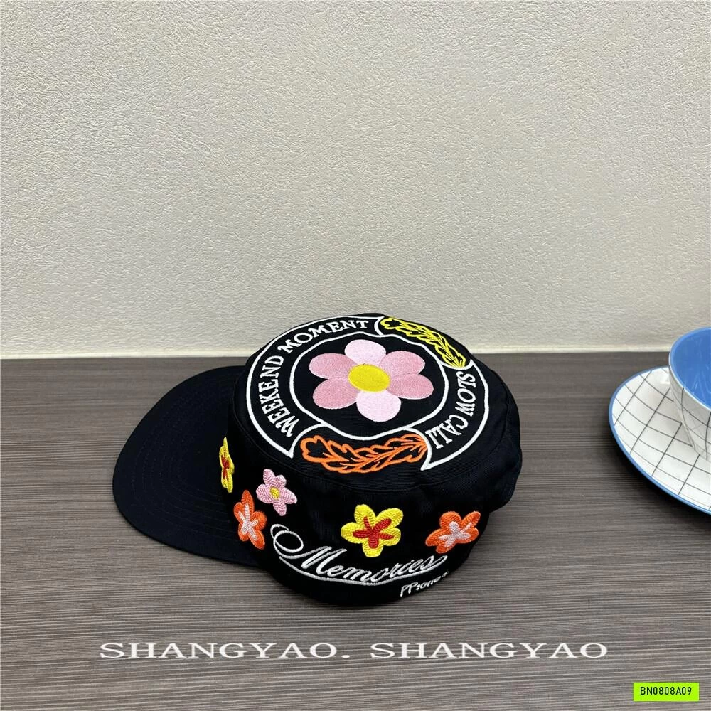 MŨ KẾT TÁN PHẲNG THÊU