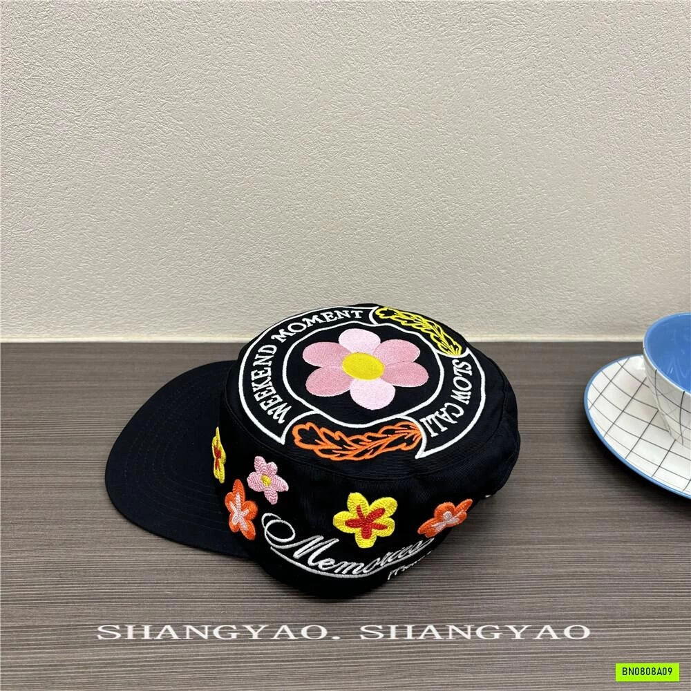 MŨ KẾT TÁN PHẲNG THÊU