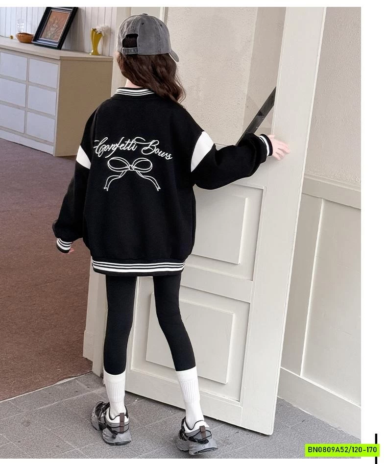 KHOÁC BOMBER NỈ THÊU NƠ BG SZ ĐẠI