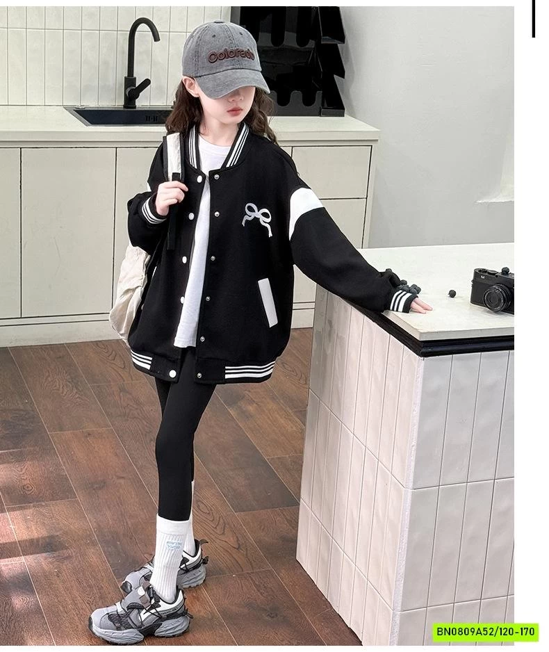 KHOÁC BOMBER NỈ THÊU NƠ BG SZ ĐẠI