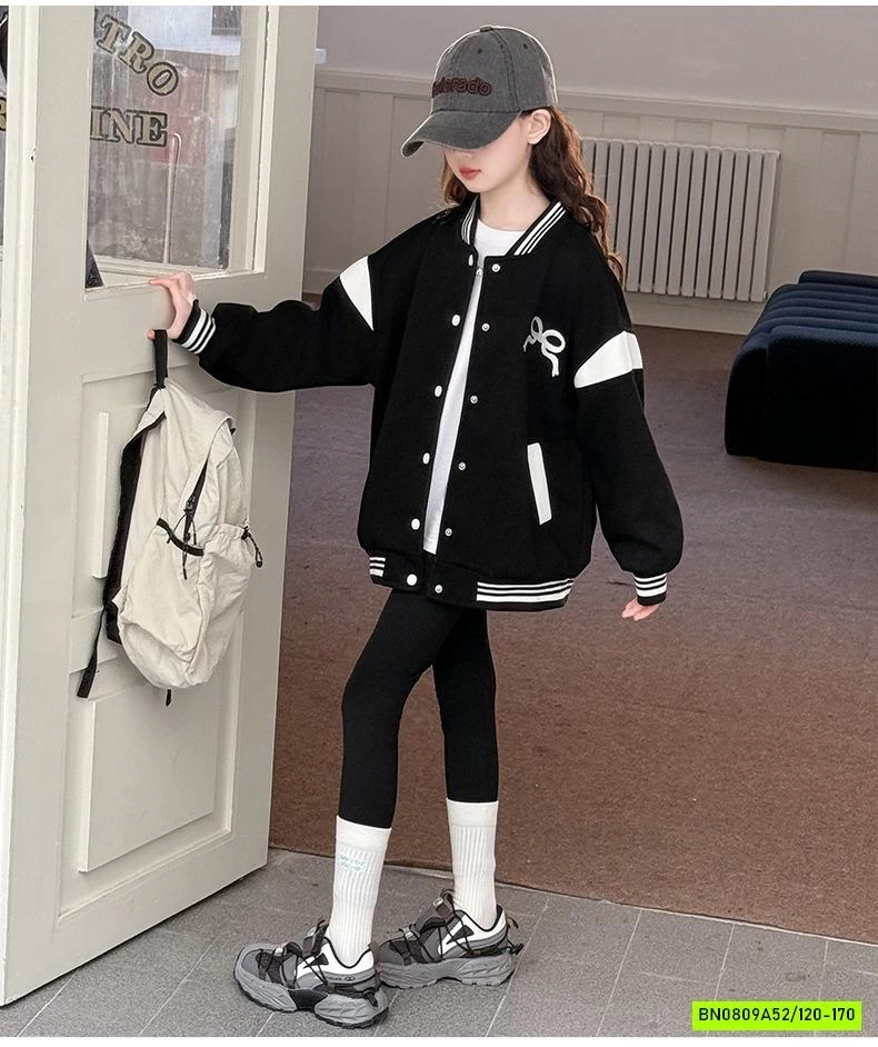 KHOÁC BOMBER NỈ THÊU NƠ BG SZ ĐẠI