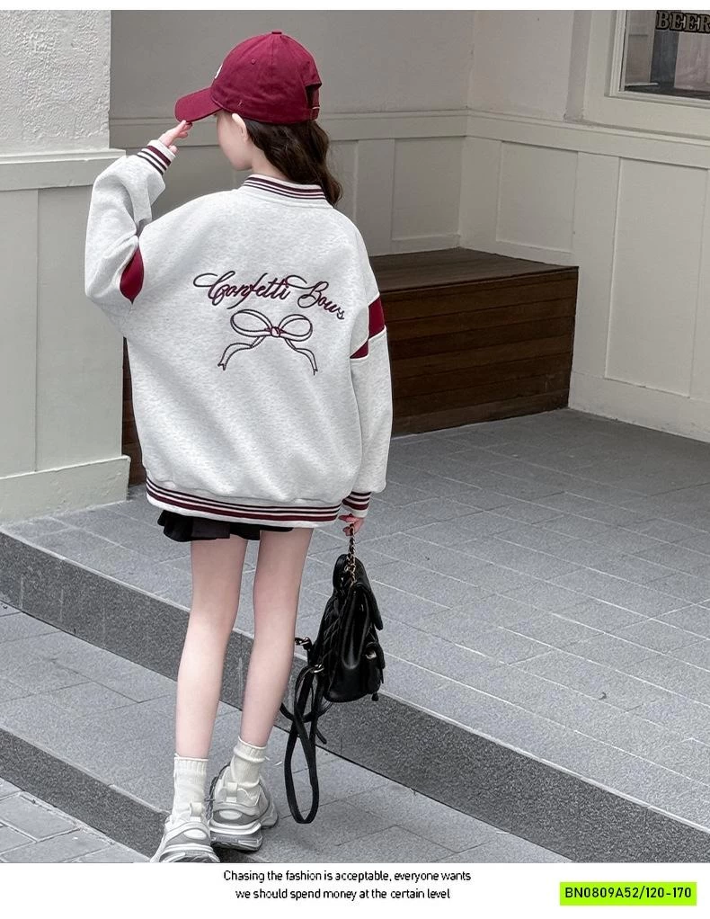 KHOÁC BOMBER NỈ THÊU NƠ BG SZ ĐẠI