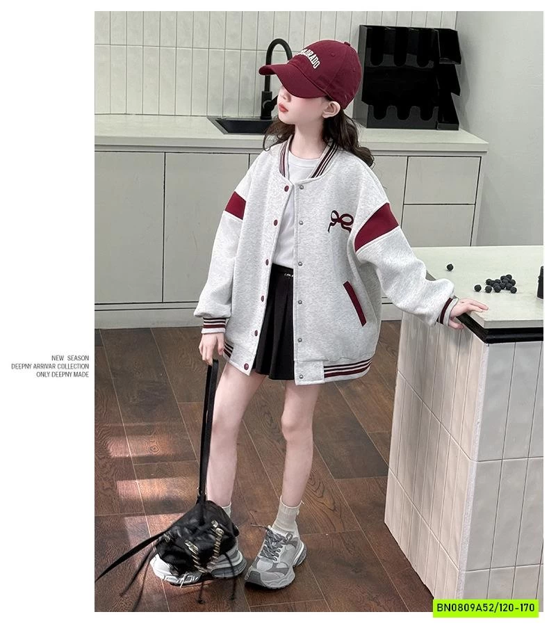 KHOÁC BOMBER NỈ THÊU NƠ BG SZ ĐẠI