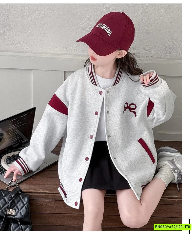 KHOÁC BOMBER NỈ THÊU NƠ BG SZ ĐẠI