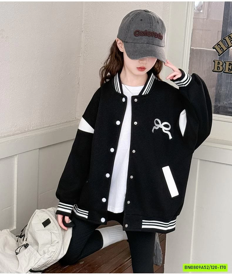 KHOÁC BOMBER NỈ THÊU NƠ BG SZ ĐẠI