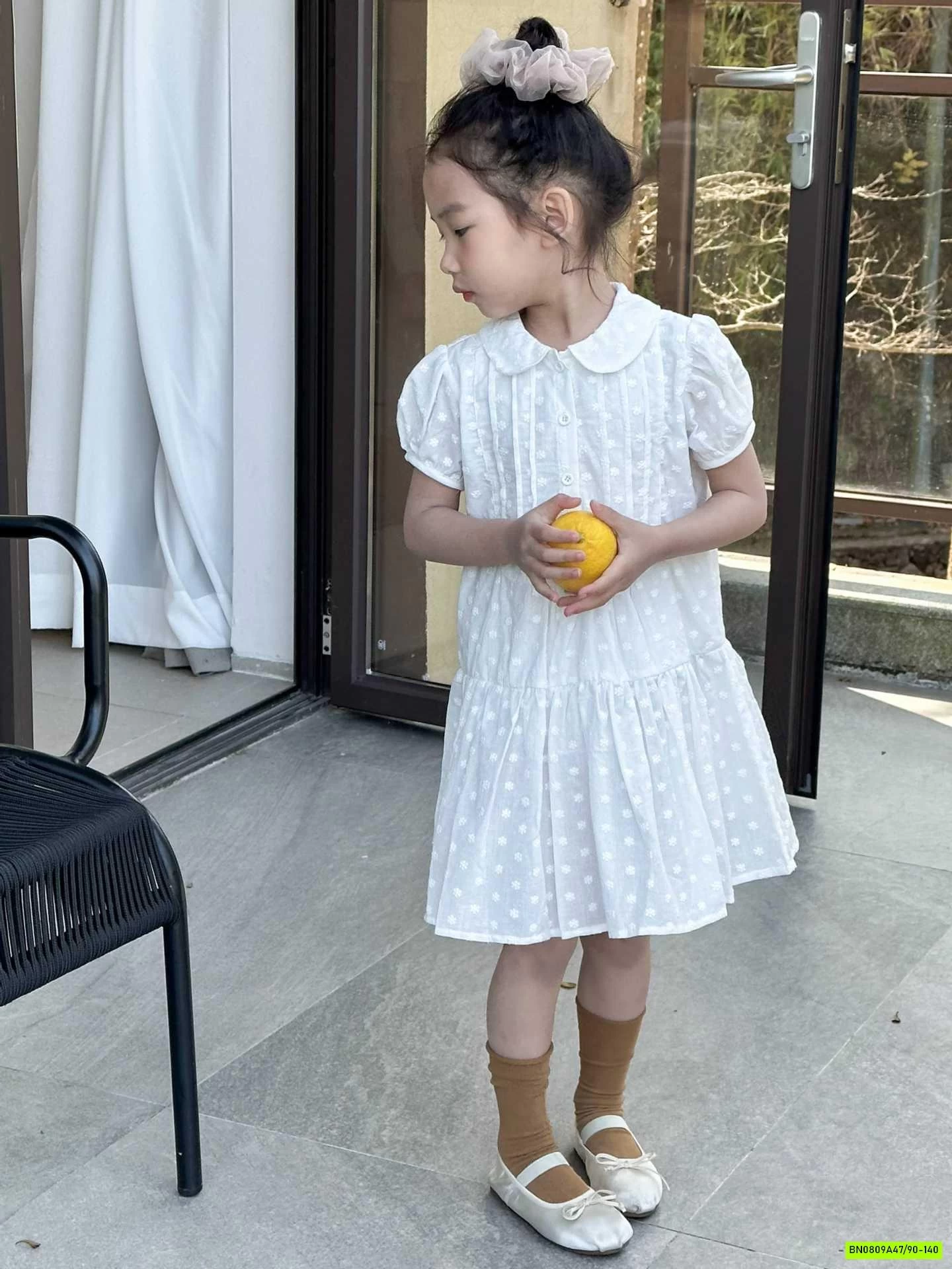 ĐẦM TAY BỒNG CỔ SEN THÊU NỔI