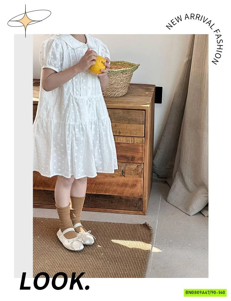 ĐẦM TAY BỒNG CỔ SEN THÊU NỔI