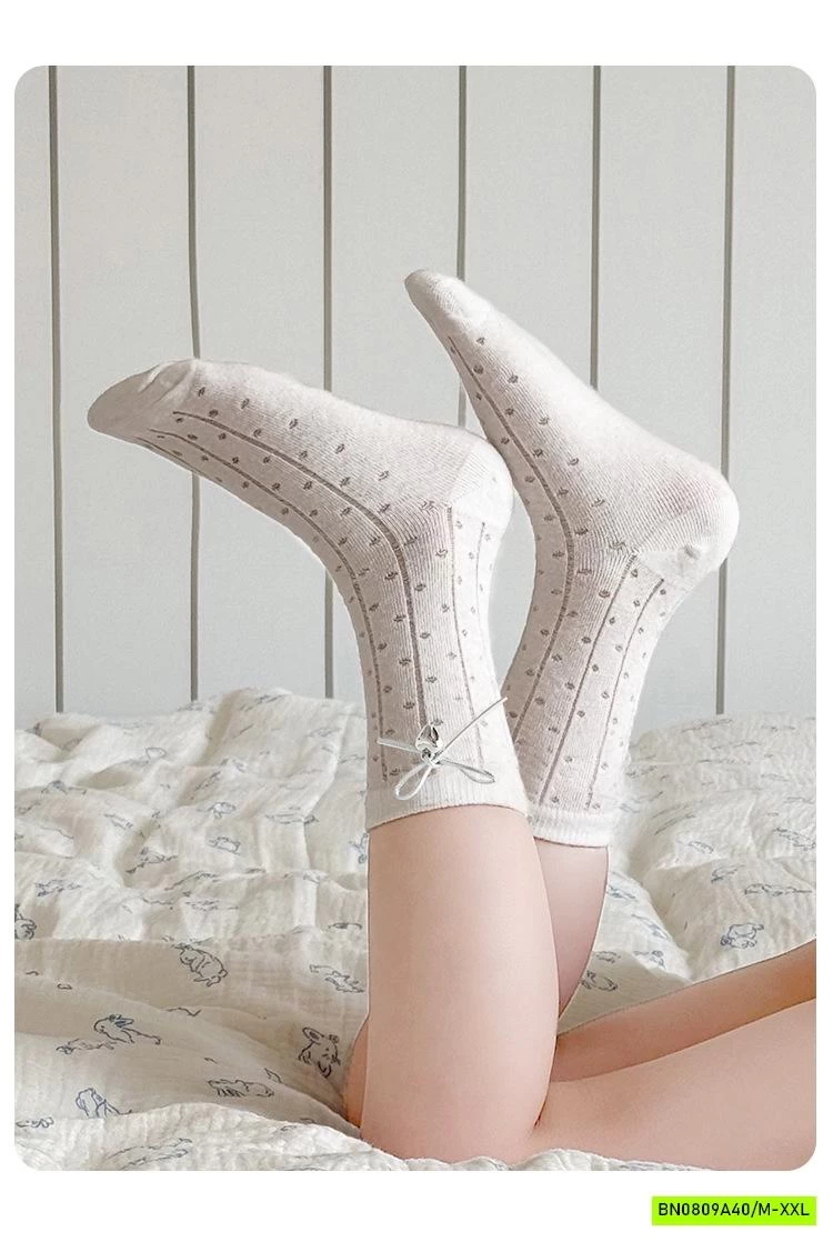 SÉT 3Đ TẤT LƯỚI NƠ BẠC