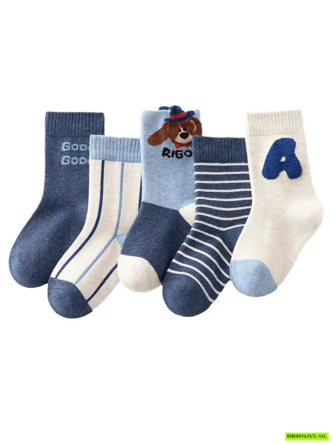 SÉT 5Đ TẤT TONE XANH BÉ TRAI