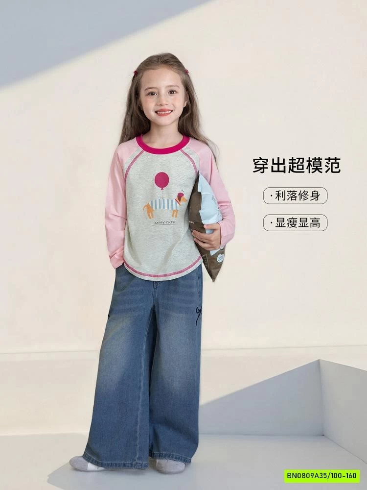 ÁO THUN PHỐI MÀU TAY BÉ GÁI SZ ĐẠI