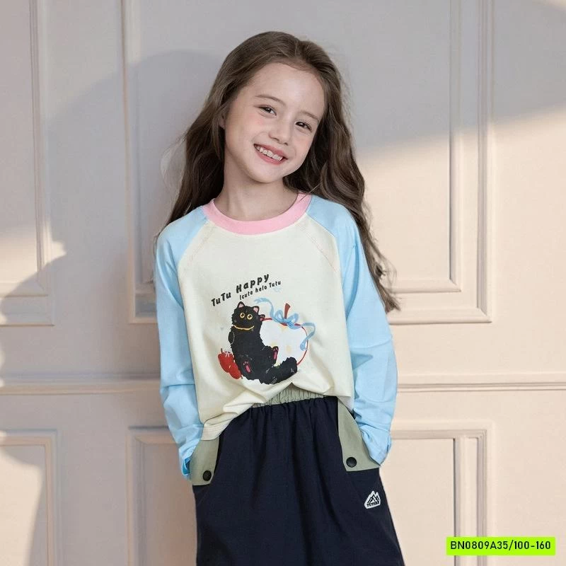 ÁO THUN PHỐI MÀU TAY BÉ GÁI SZ ĐẠI