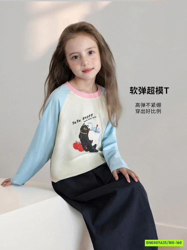 ÁO THUN PHỐI MÀU TAY BÉ GÁI SZ ĐẠI