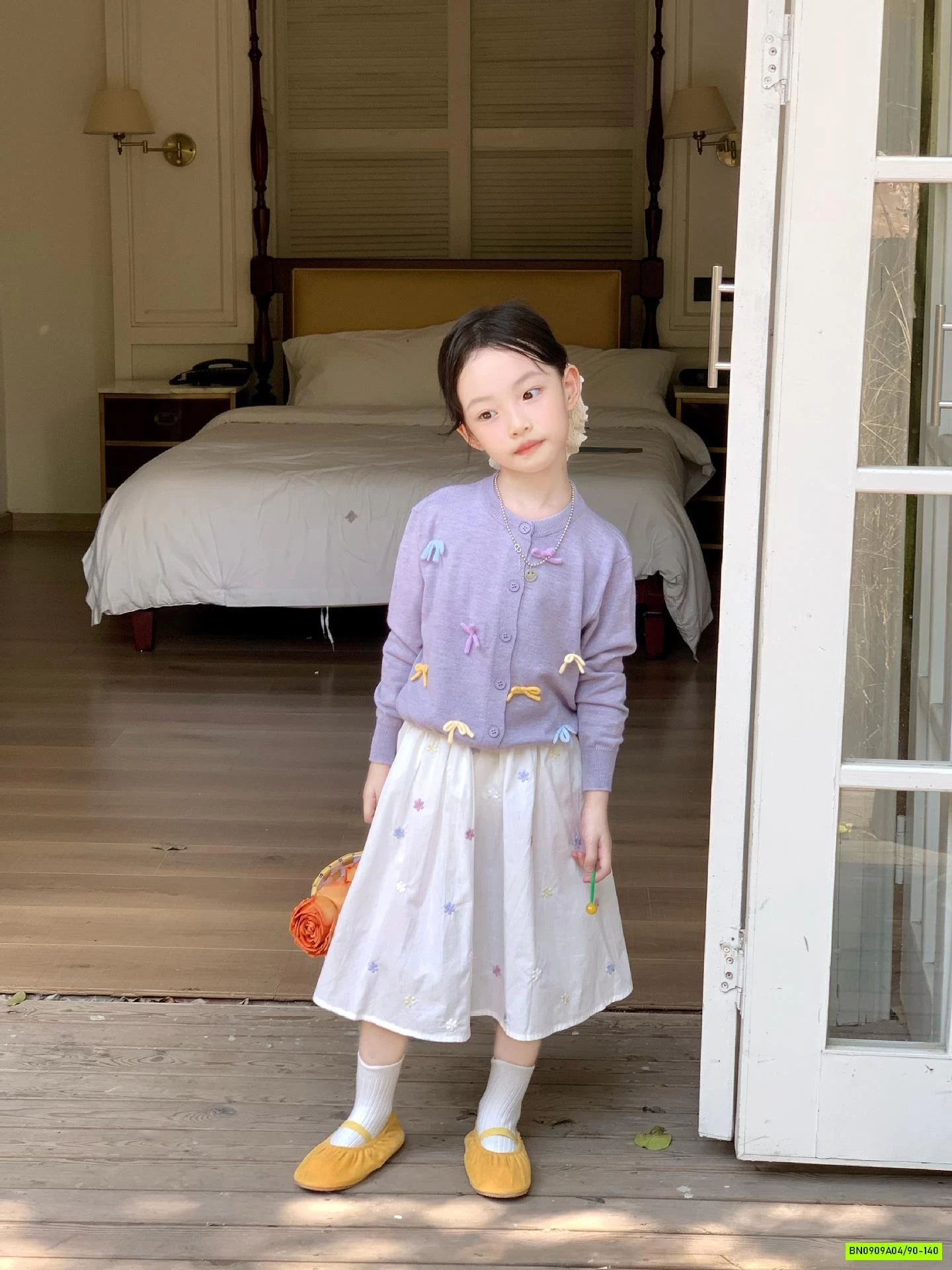 CARDIGAN TÍM MIX CV THÊU HOA YAOYUAN