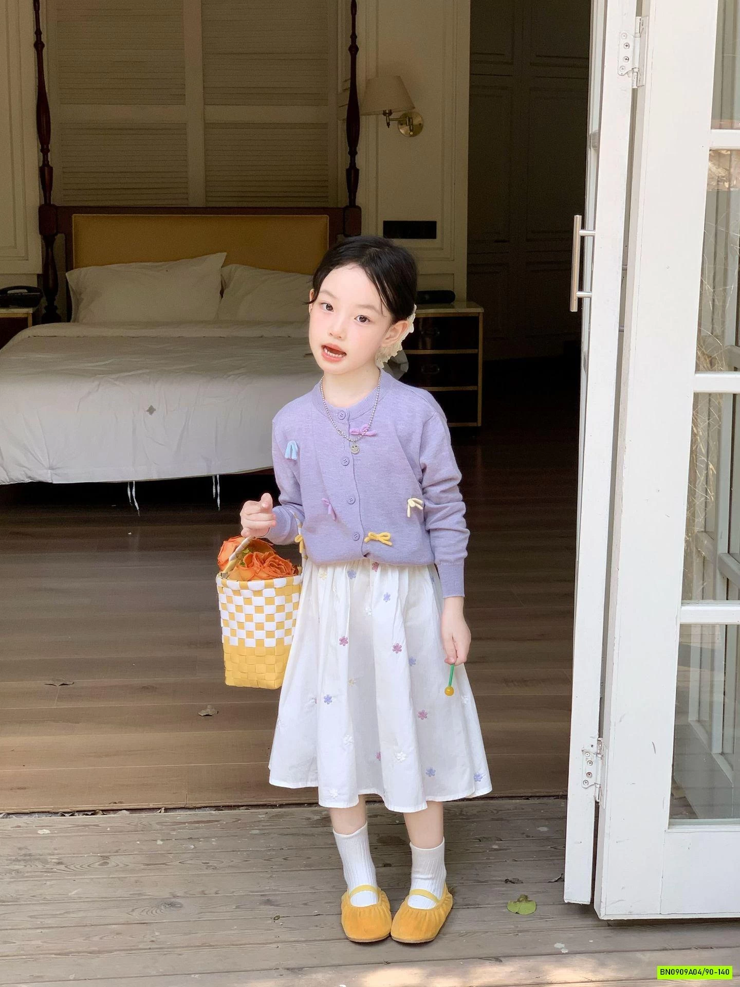 CARDIGAN TÍM MIX CV THÊU HOA YAOYUAN