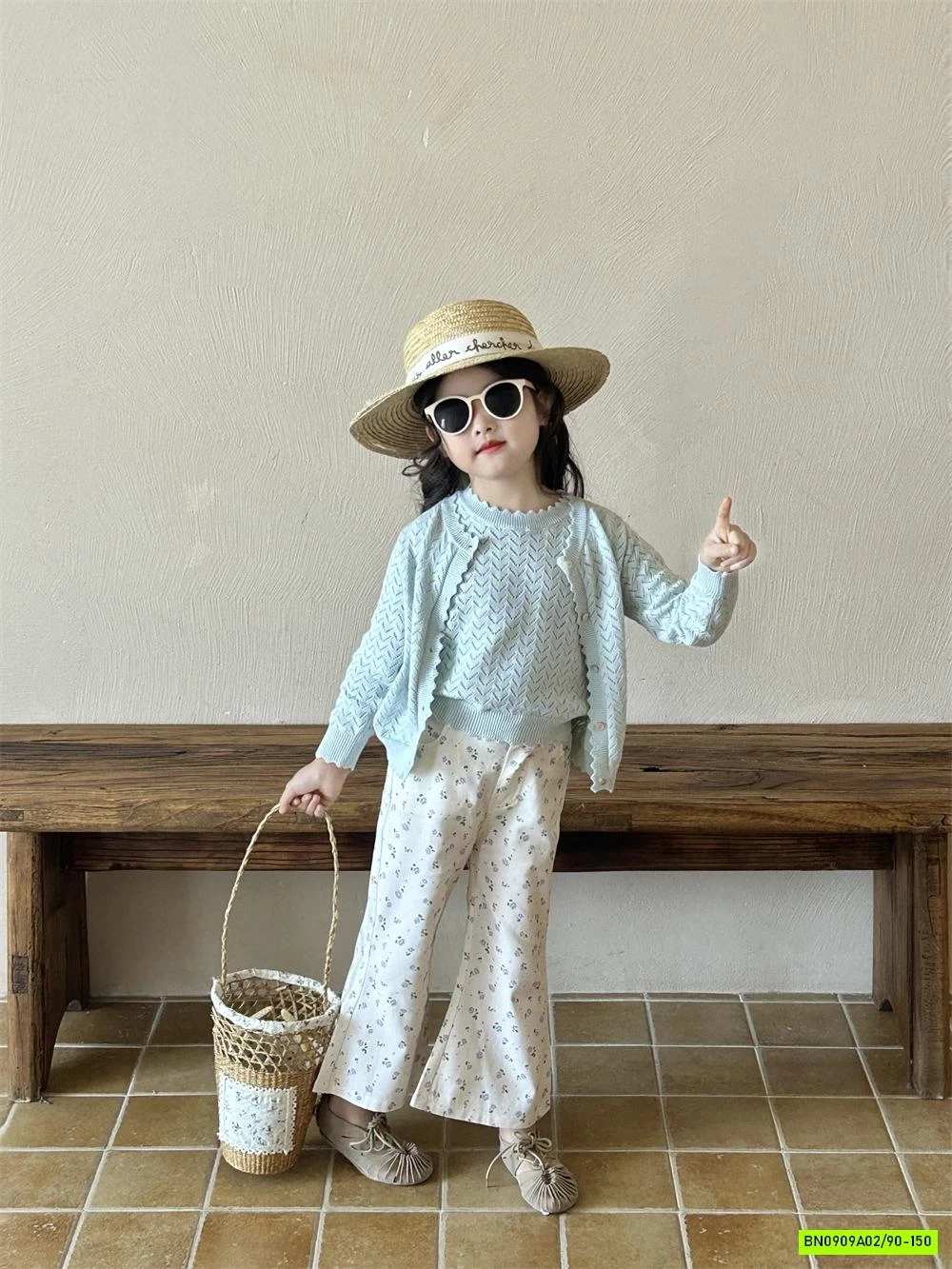 SÉT CADIGAN 2 CHI TIẾT MIX QUẦN LOE