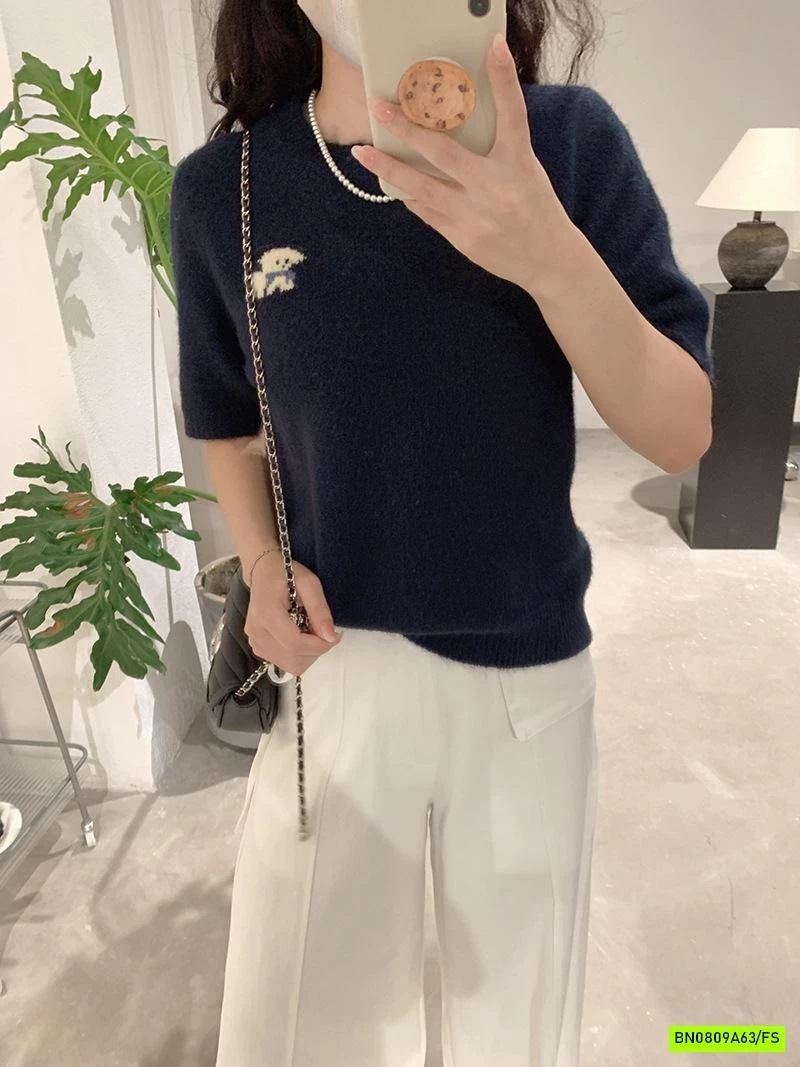 CROPTOP LEN THÊU LOGO CÚN