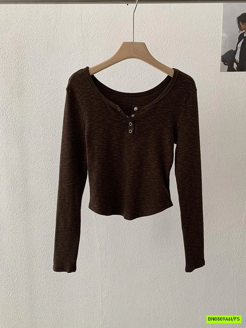 ÁO THUN XƯỚC RÚT EO CỔ TRÒN