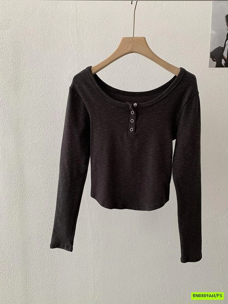 ÁO THUN XƯỚC RÚT EO CỔ TRÒN