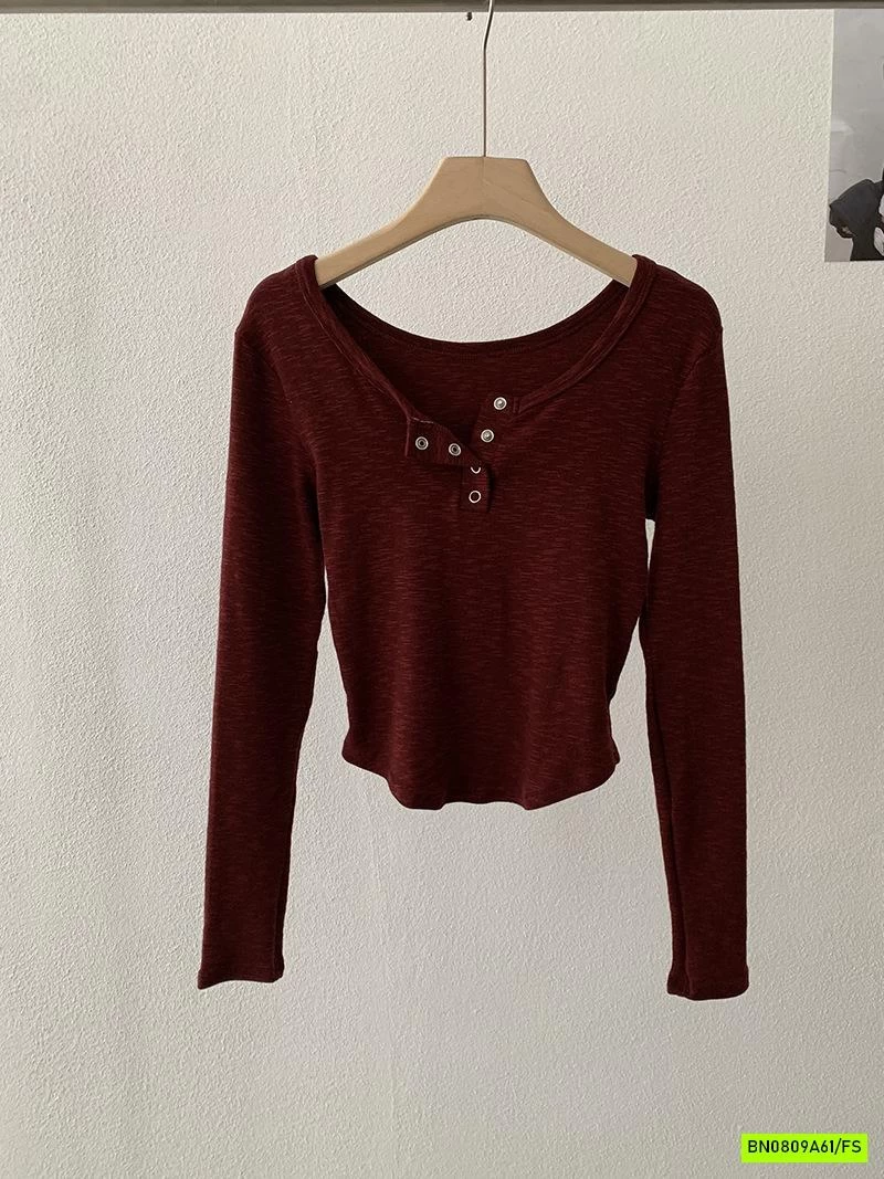 ÁO THUN XƯỚC RÚT EO CỔ TRÒN