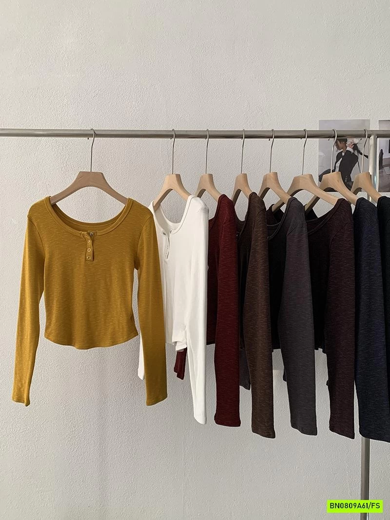 ÁO THUN XƯỚC RÚT EO CỔ TRÒN