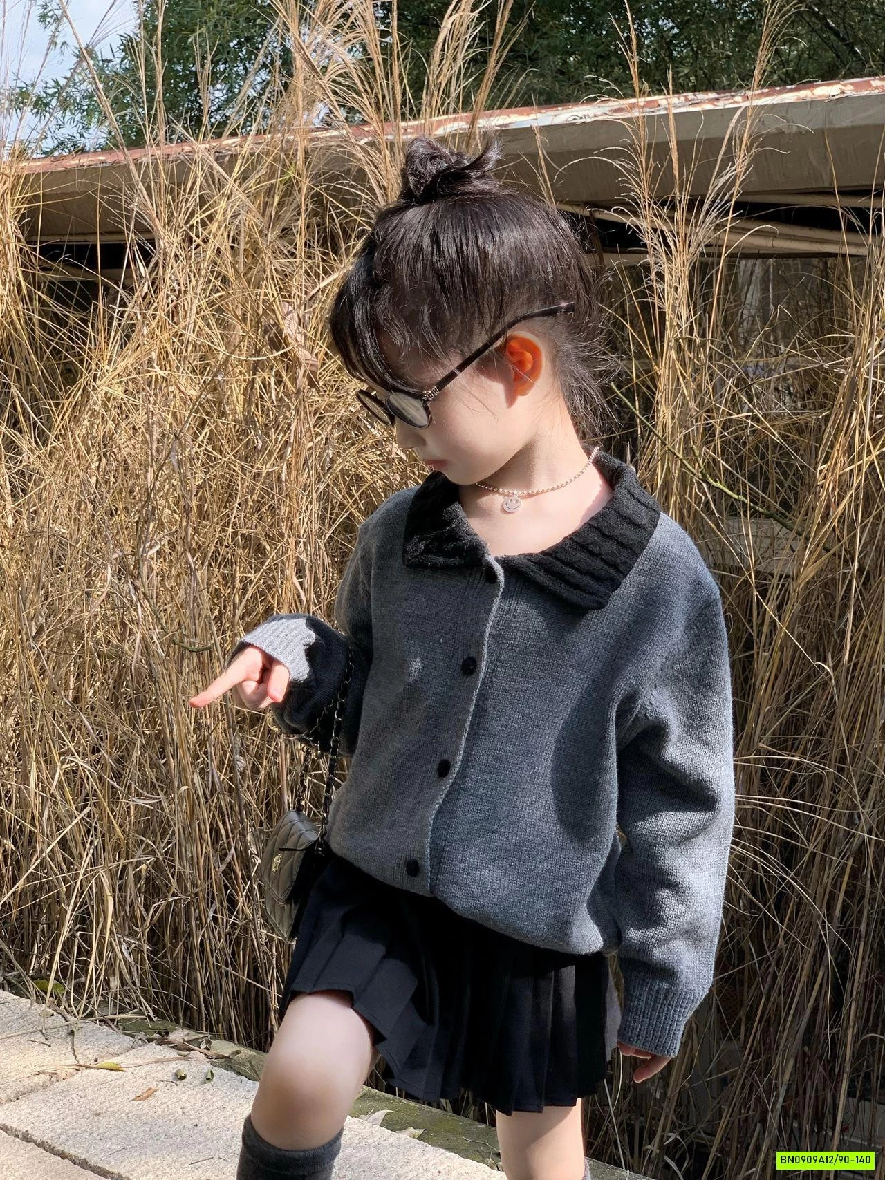 KHOÁC LEN XÁM MIX CV XẾP LY