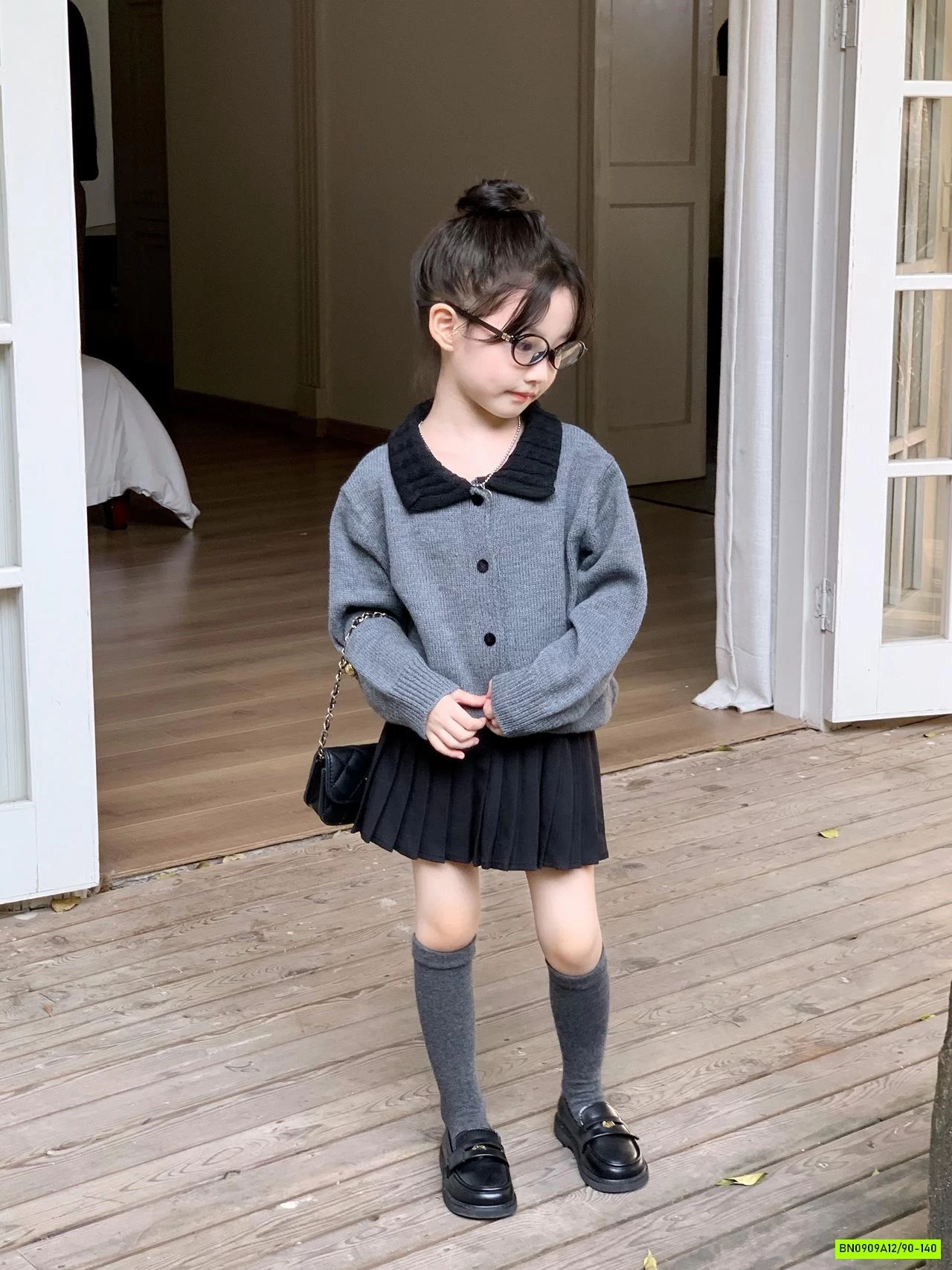 KHOÁC LEN XÁM MIX CV XẾP LY