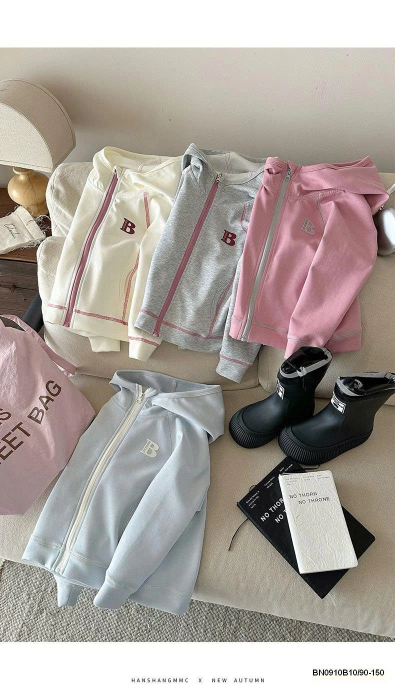 ÁO KHOÁC COTTON CHỈ NỔI CHỮ B