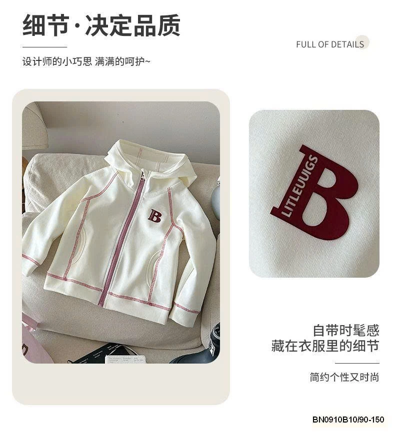 ÁO KHOÁC COTTON CHỈ NỔI CHỮ B