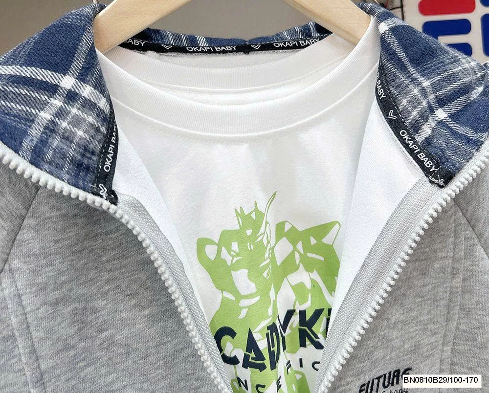 ÁO KHOÁC NỈ KÉO KHÓA LIỀN MŨ