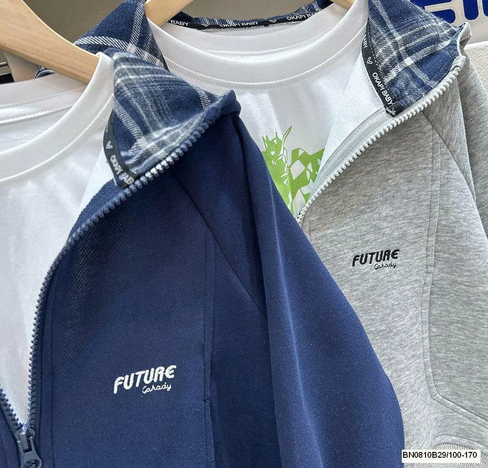 ÁO KHOÁC NỈ KÉO KHÓA LIỀN MŨ