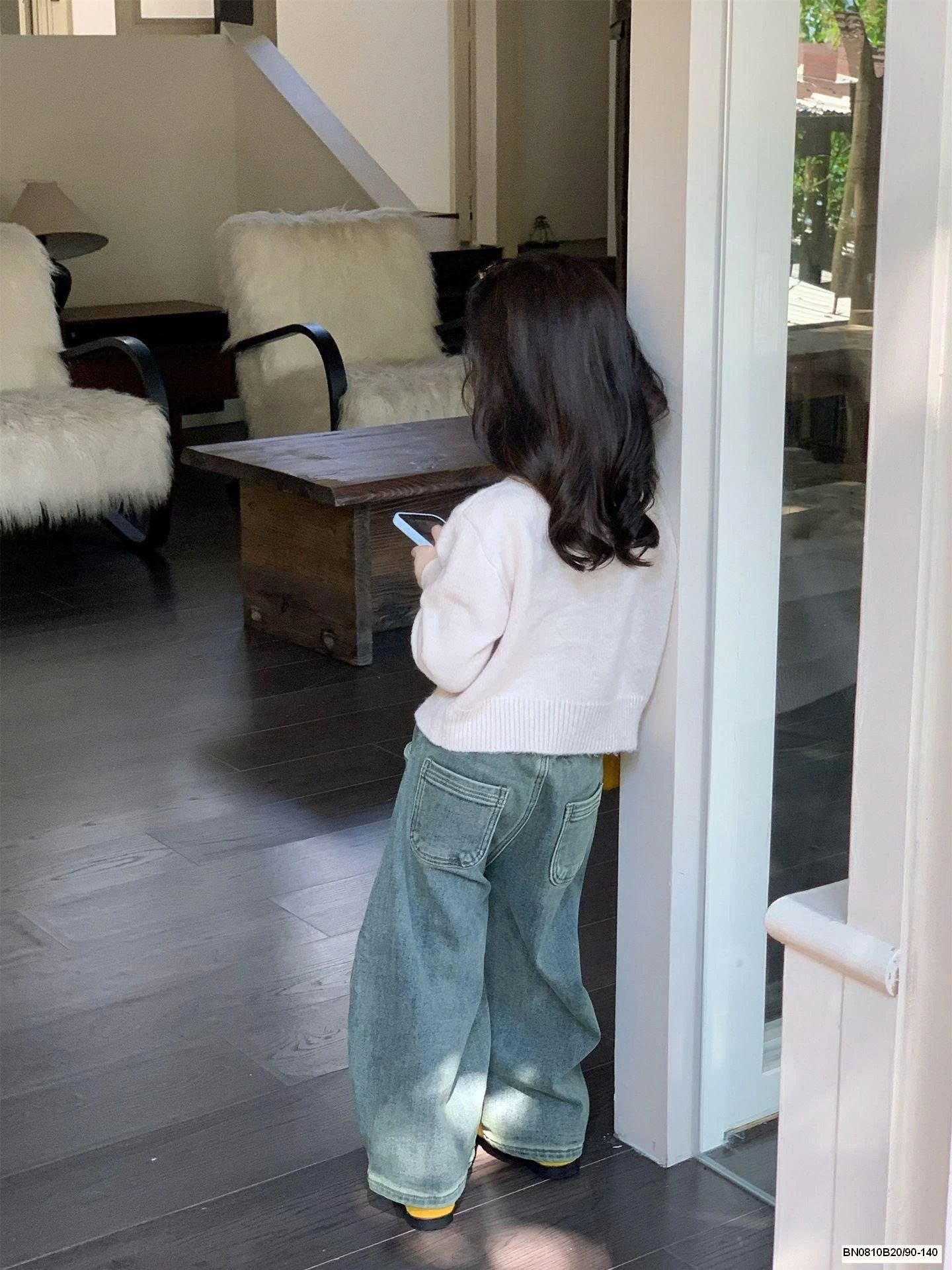 SET ÁO KHOÁC LEN MIX QUẦN JEAN ỐNG RỘNG