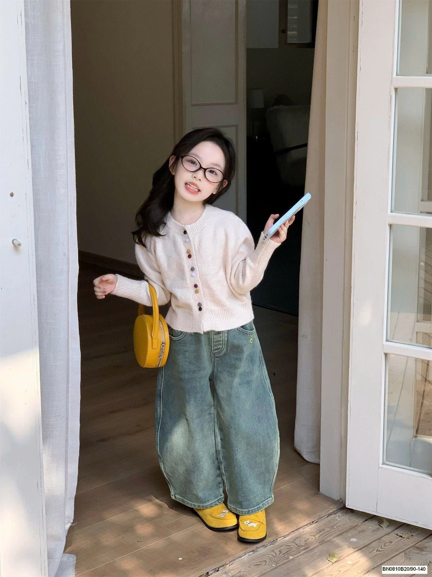 SET ÁO KHOÁC LEN MIX QUẦN JEAN ỐNG RỘNG