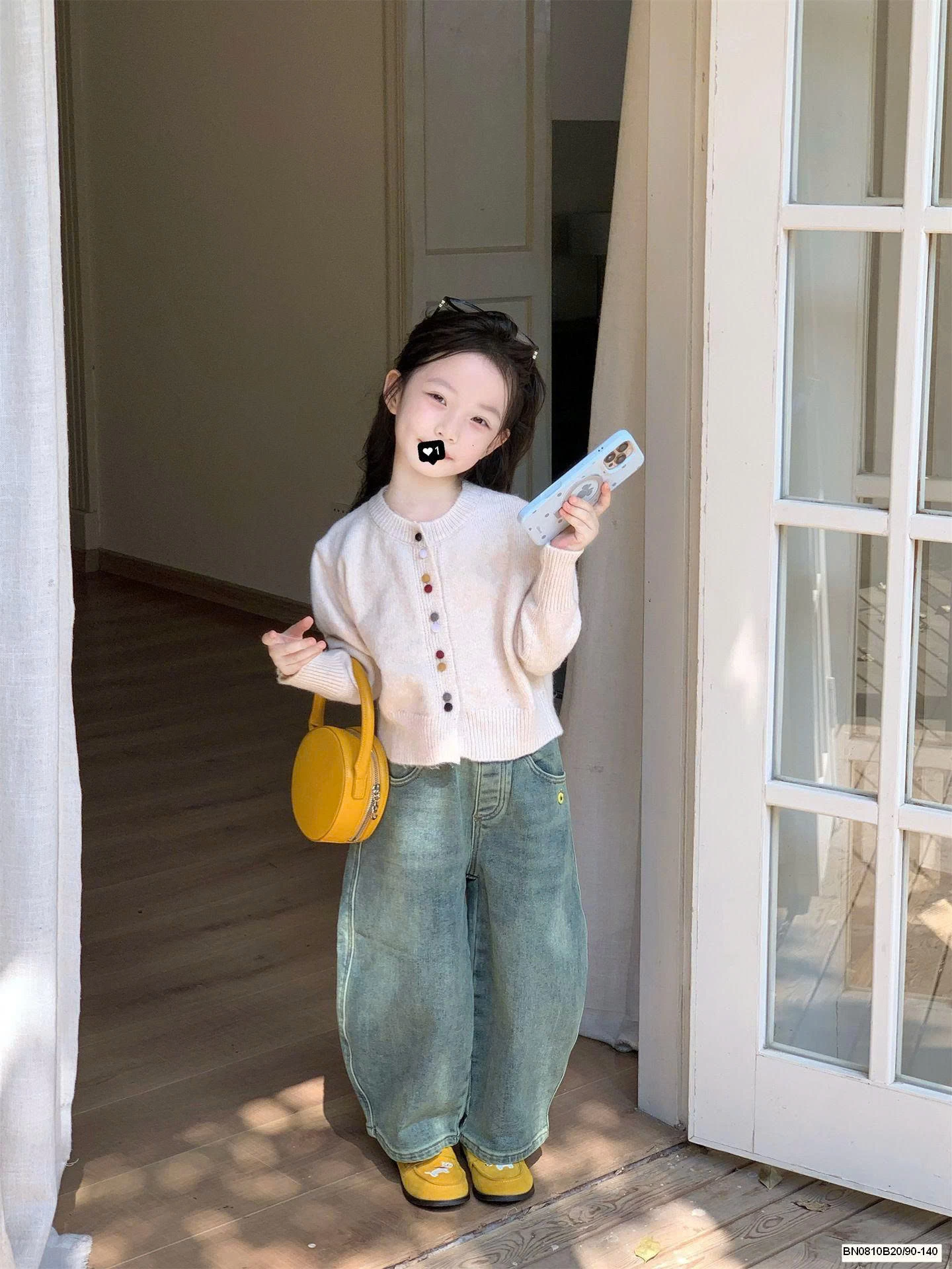 SET ÁO KHOÁC LEN MIX QUẦN JEAN ỐNG RỘNG