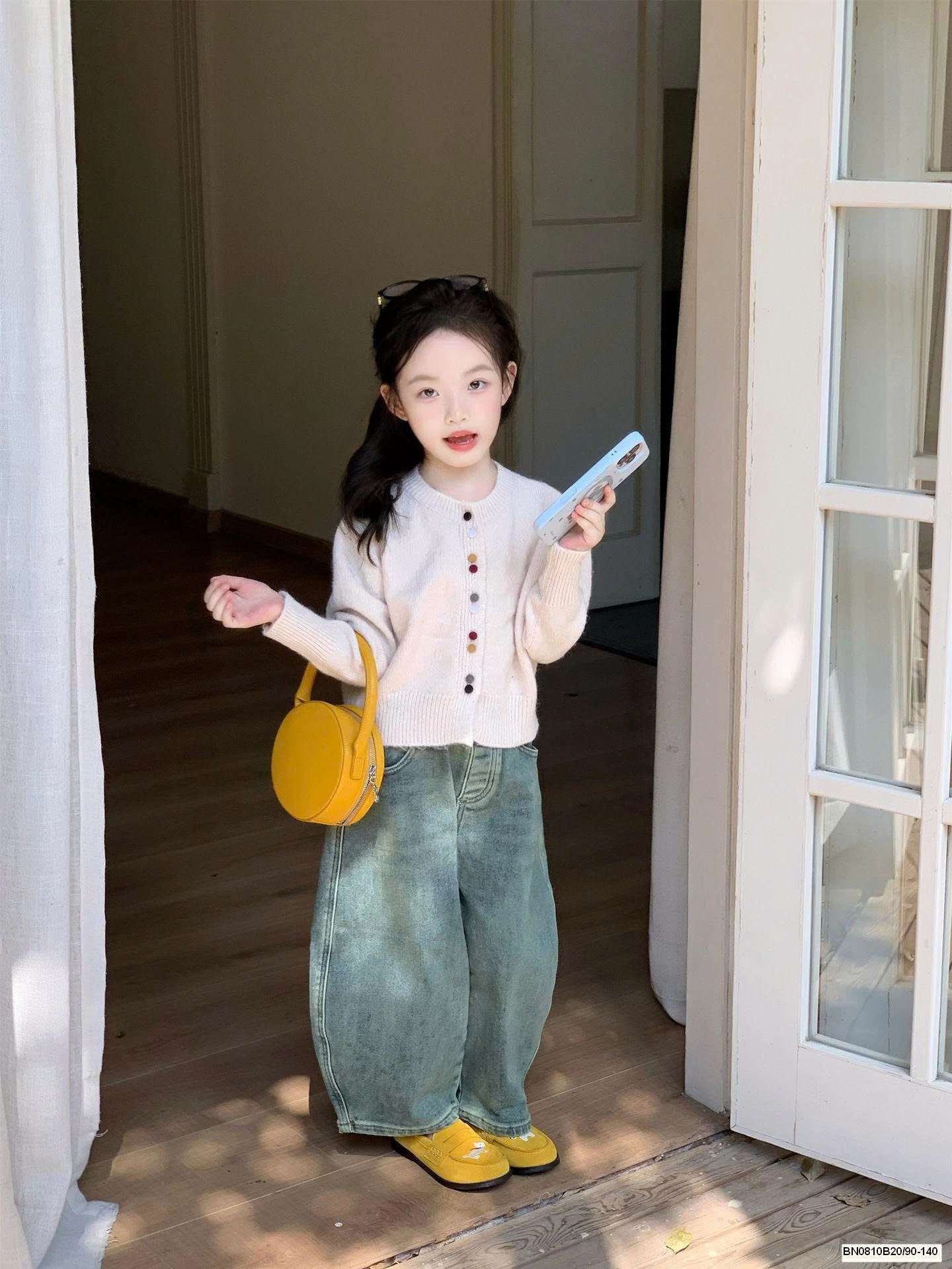 SET ÁO KHOÁC LEN MIX QUẦN JEAN ỐNG RỘNG