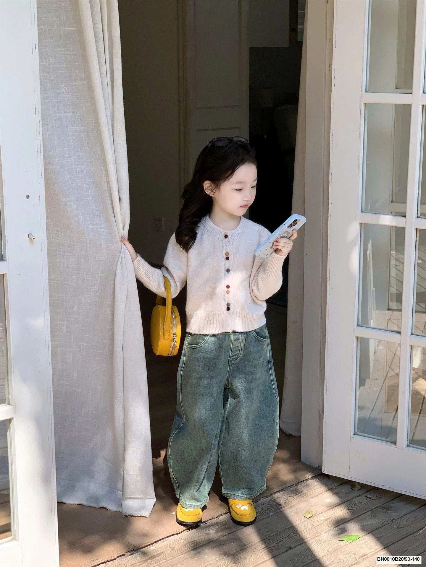 SET ÁO KHOÁC LEN MIX QUẦN JEAN ỐNG RỘNG