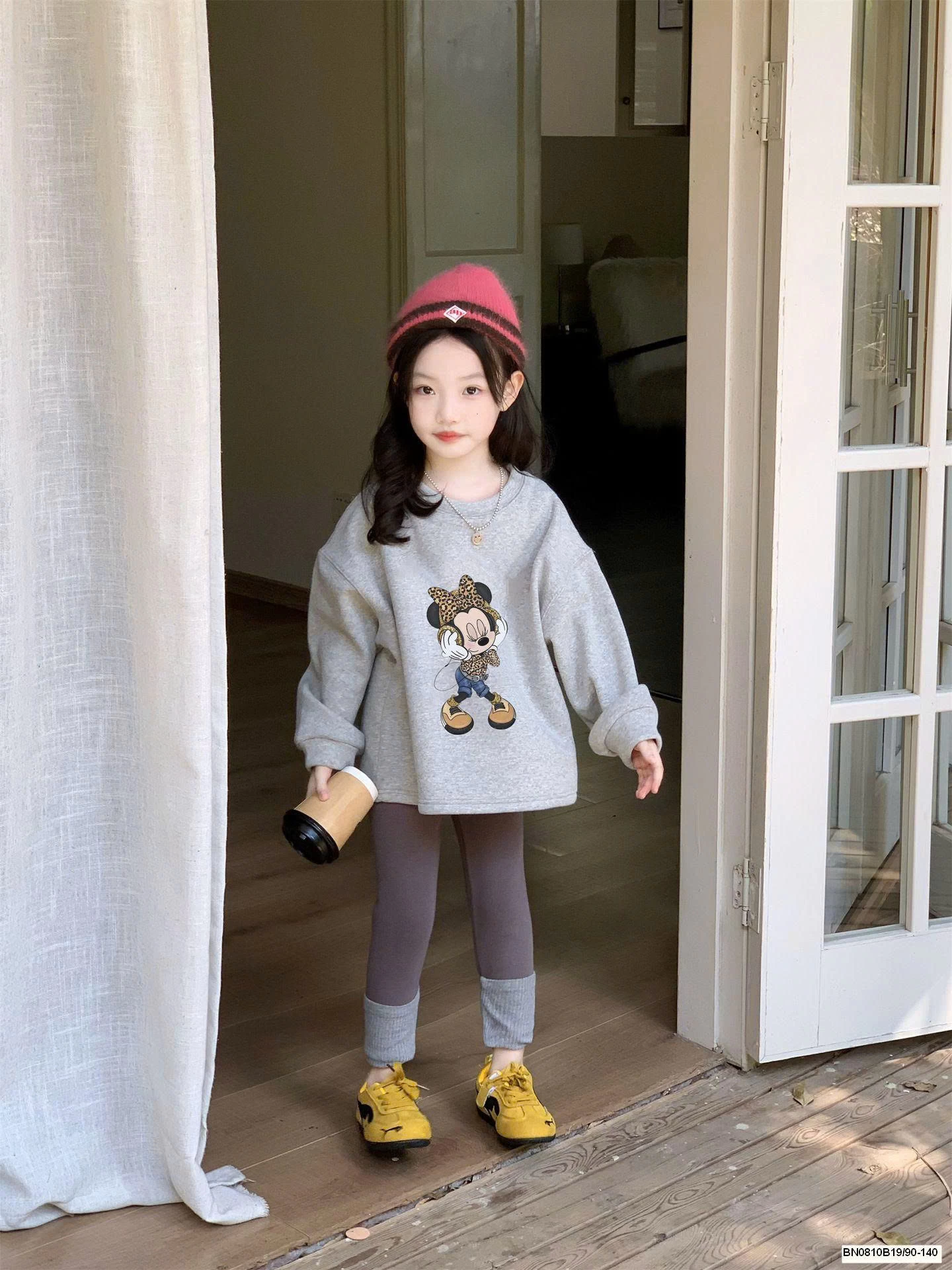 SET ÁO NỈ MICKEY MIX QUẦN LEGGING BG
