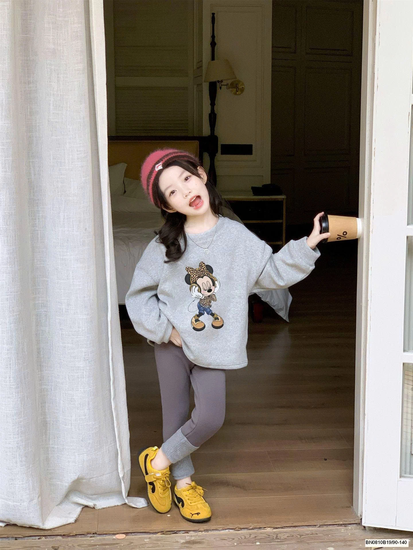 SET ÁO NỈ MICKEY MIX QUẦN LEGGING BG