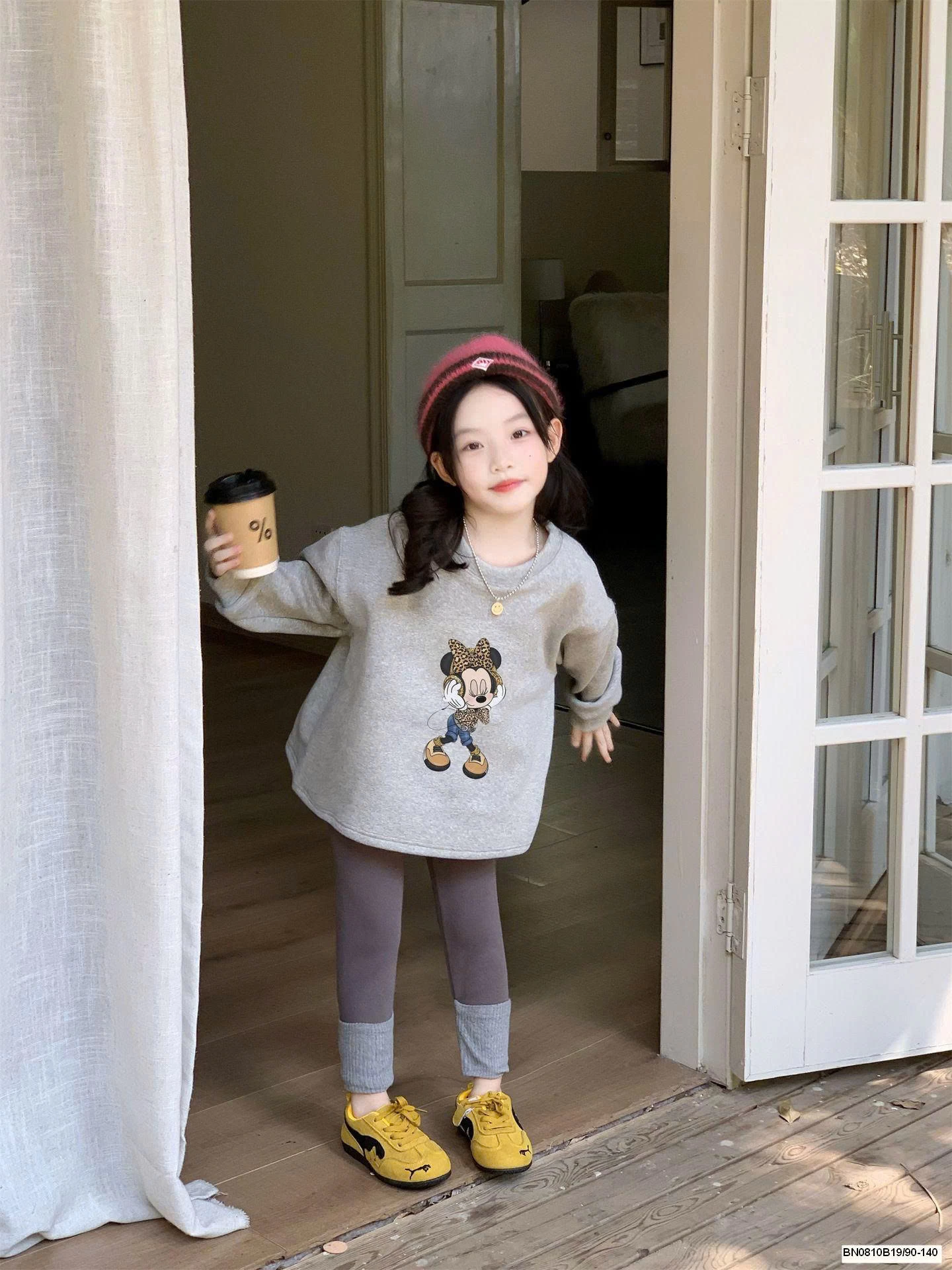 SET ÁO NỈ MICKEY MIX QUẦN LEGGING BG