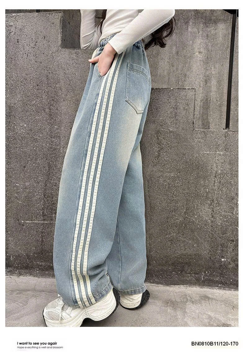 QUẦN JEAN 3 SỌC BẠC MÀU
