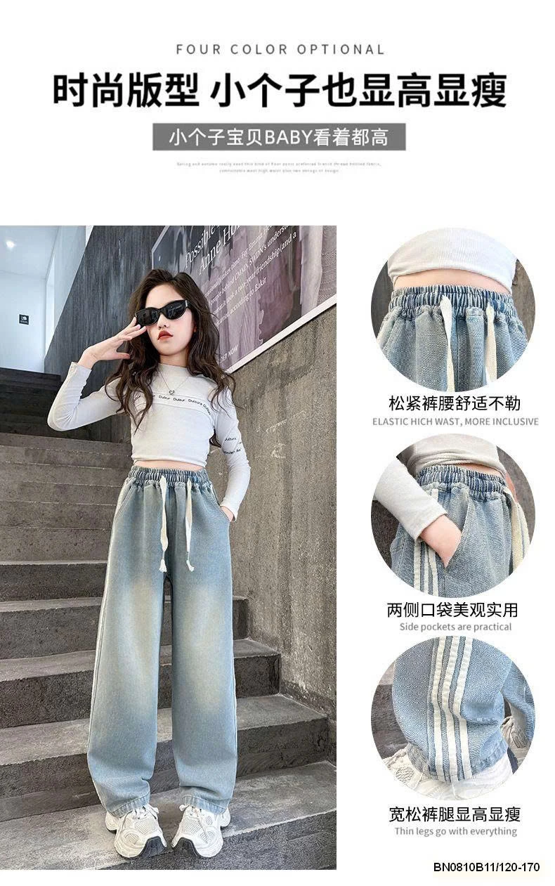 QUẦN JEAN 3 SỌC BẠC MÀU