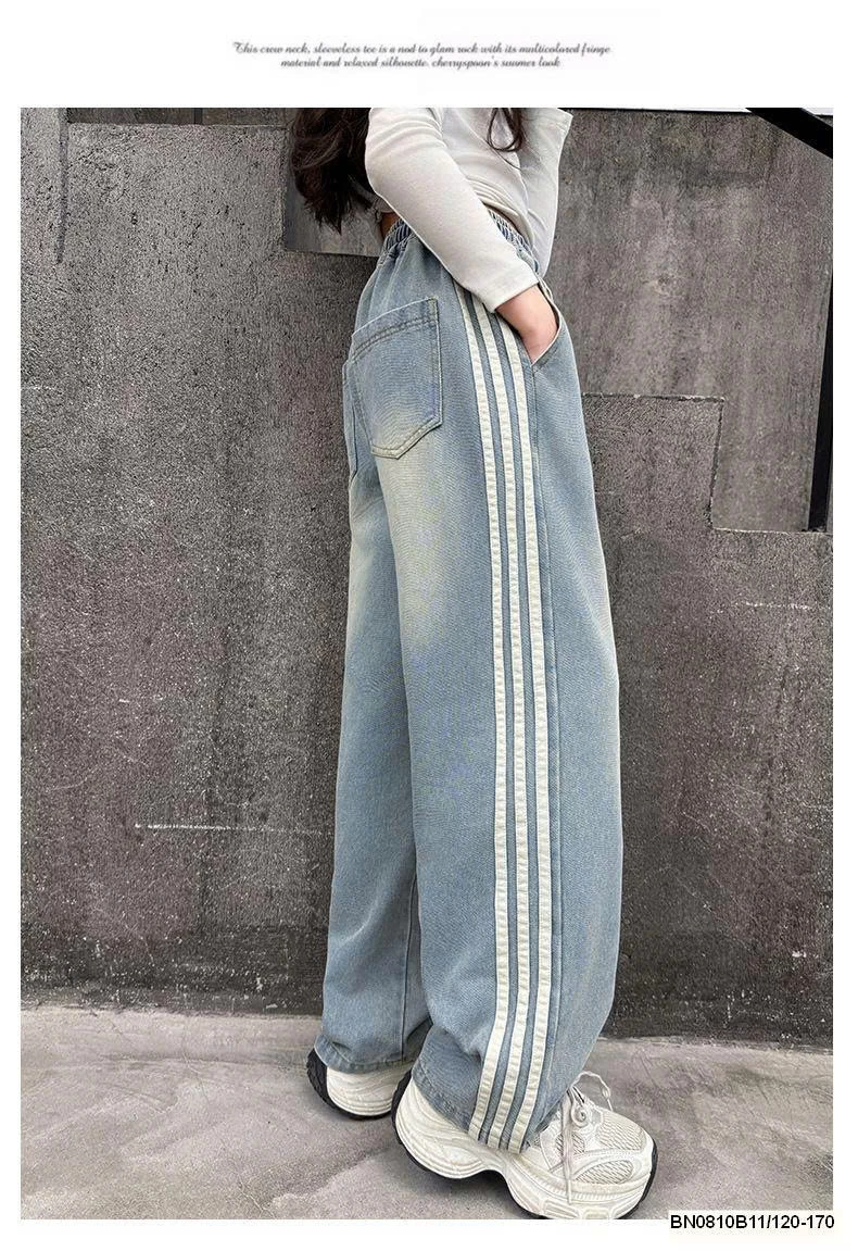 QUẦN JEAN 3 SỌC BẠC MÀU