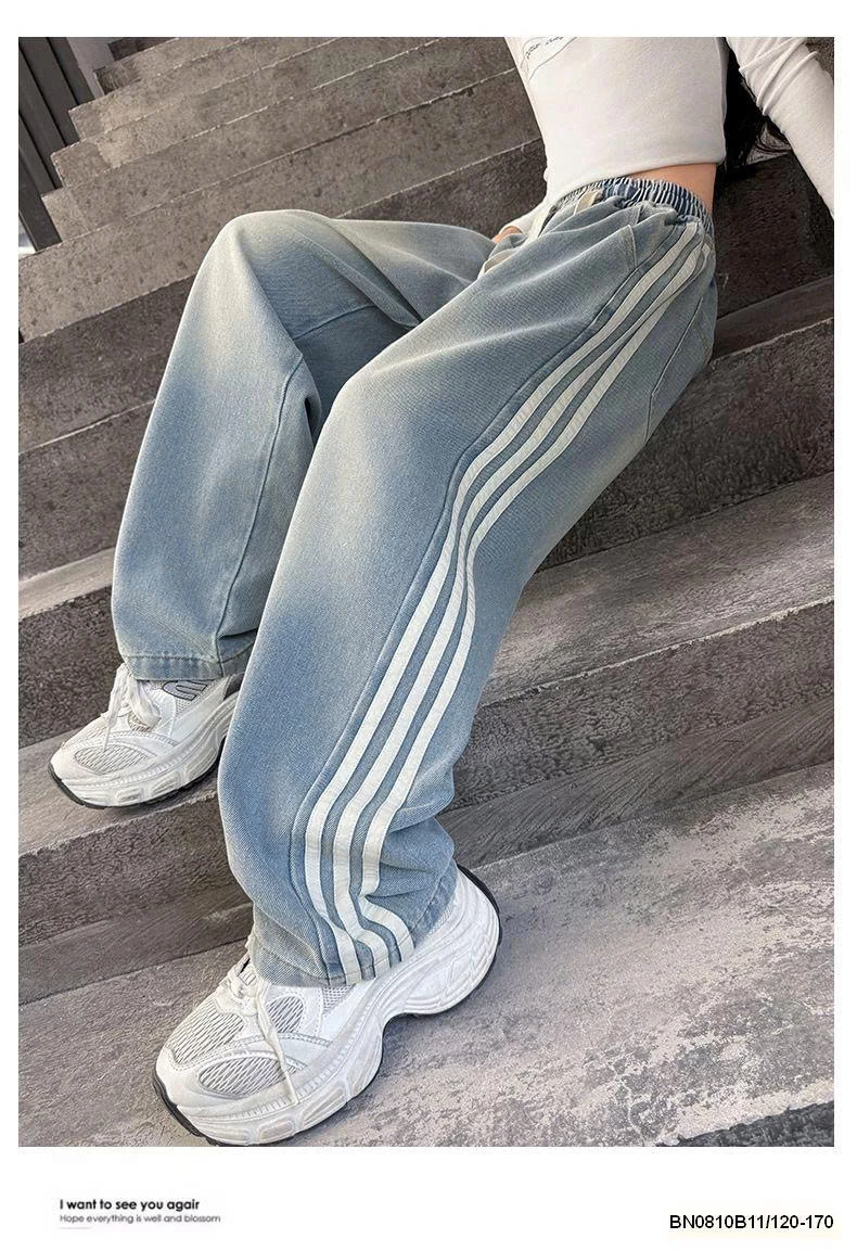 QUẦN JEAN 3 SỌC BẠC MÀU