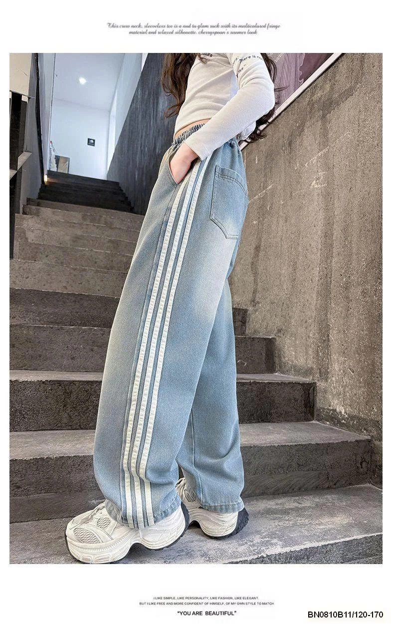 QUẦN JEAN 3 SỌC BẠC MÀU