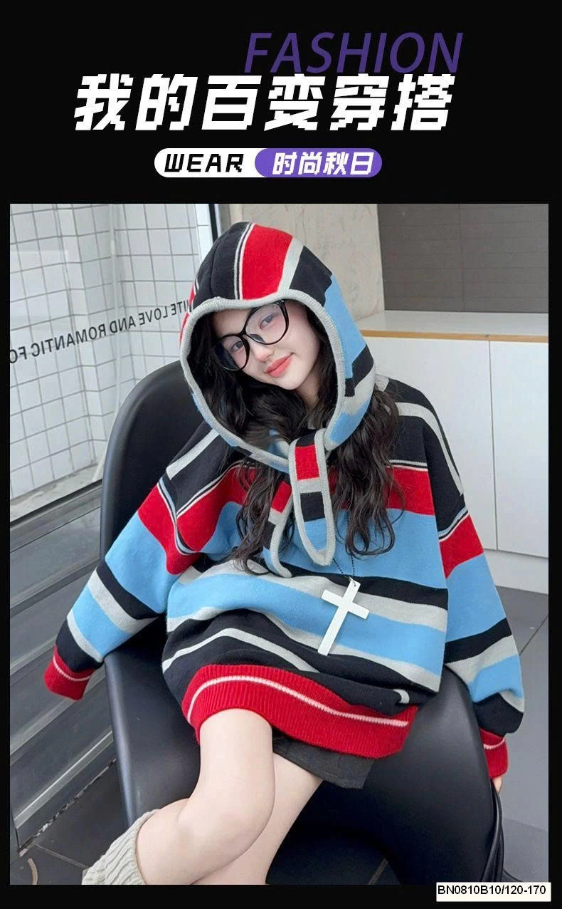 ÁO HOODIE LEN SẮC MÀU CÓ MŨ