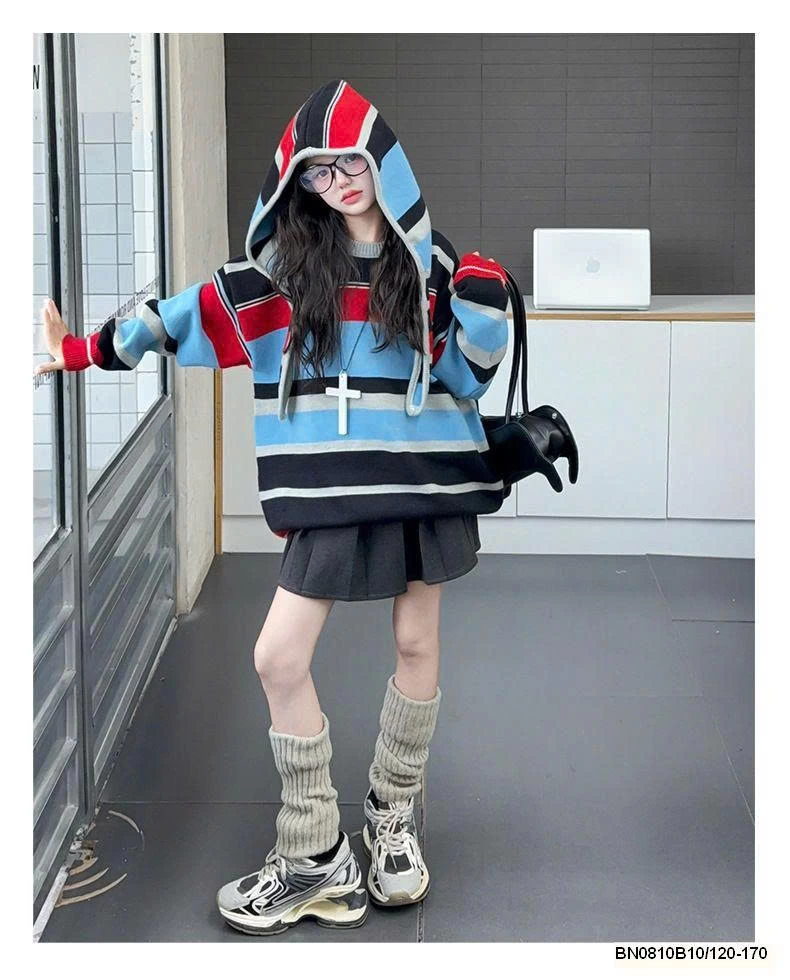 ÁO HOODIE LEN SẮC MÀU CÓ MŨ
