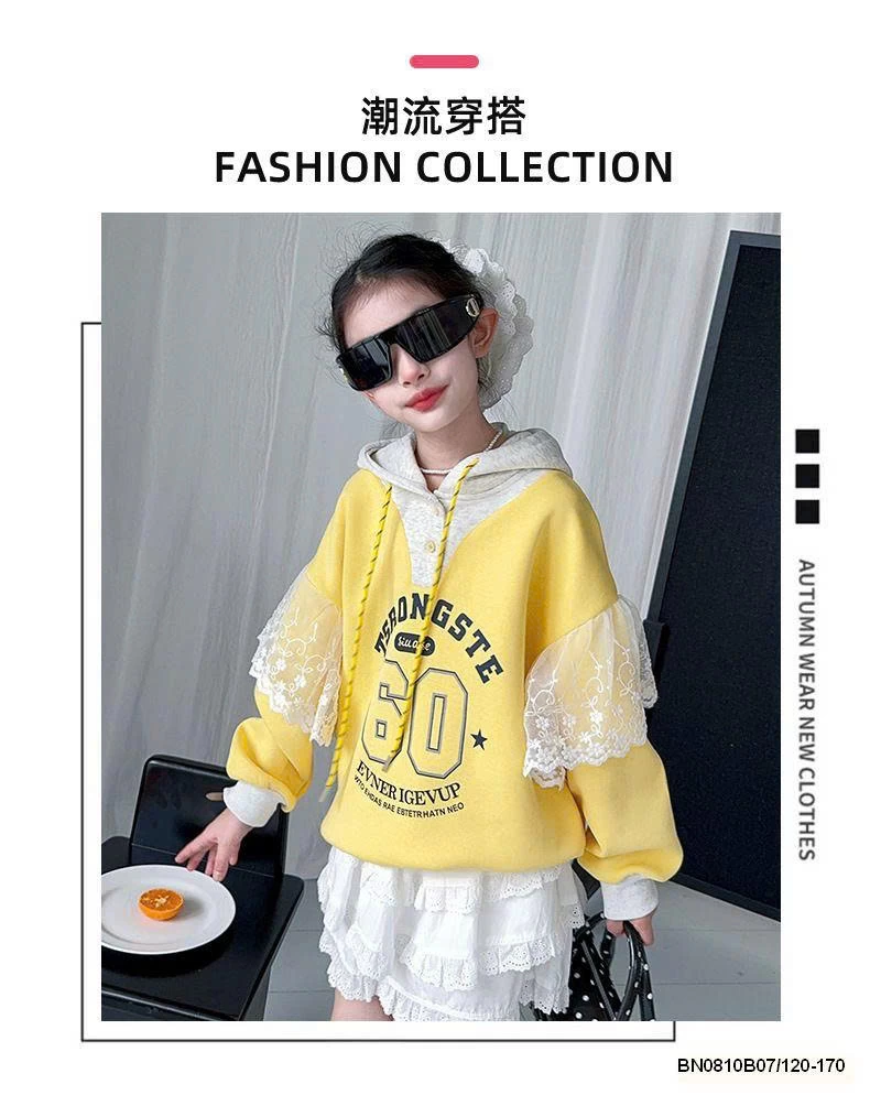 ÁO NỈ HỌA TIẾT SỐ 06 PHỐI REN BG