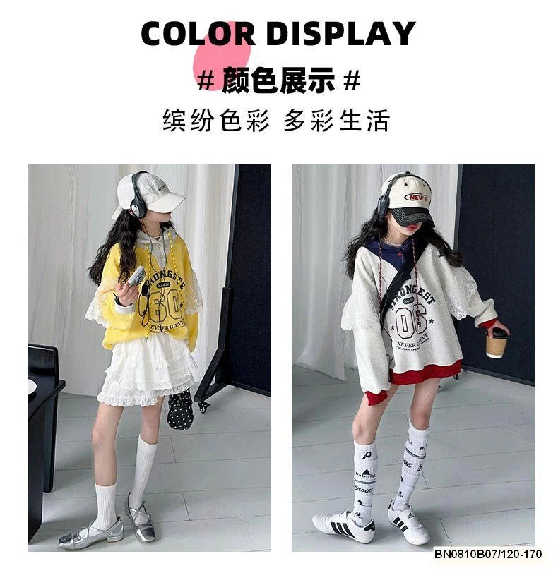 ÁO NỈ HỌA TIẾT SỐ 06 PHỐI REN BG