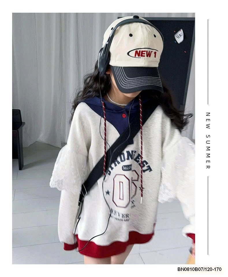 ÁO NỈ HỌA TIẾT SỐ 06 PHỐI REN BG