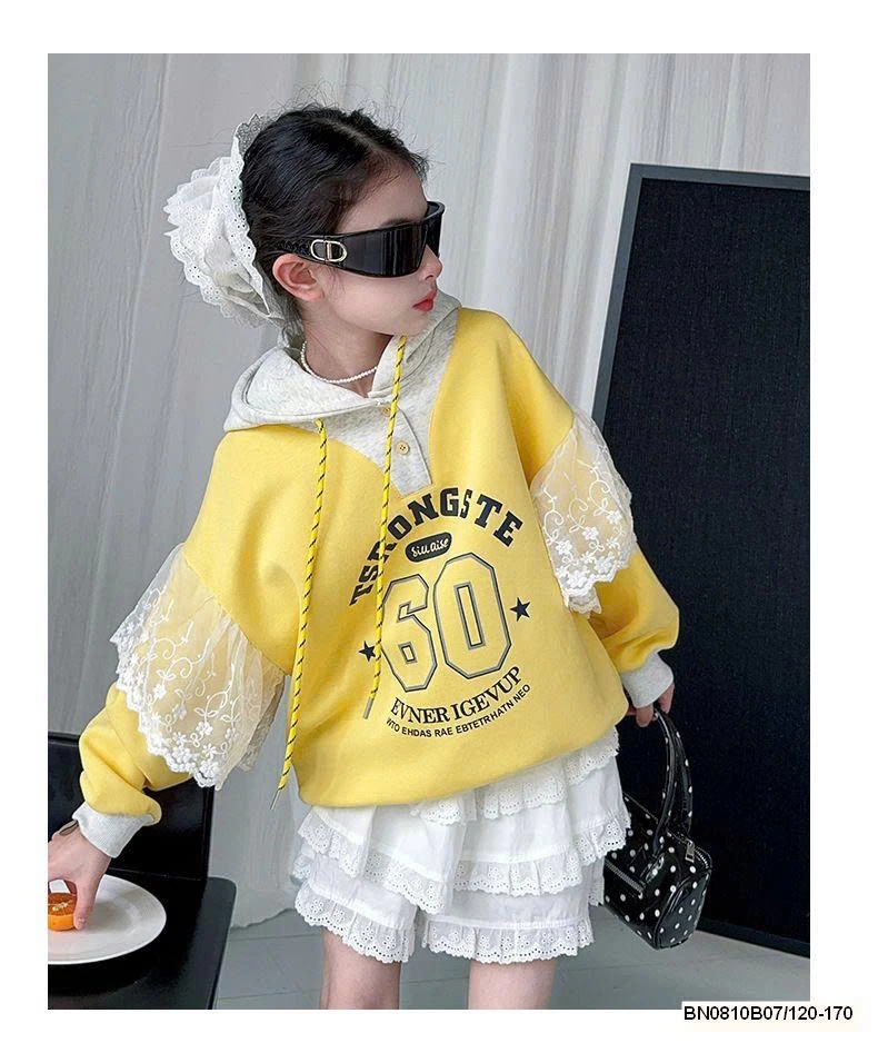 ÁO NỈ HỌA TIẾT SỐ 06 PHỐI REN BG