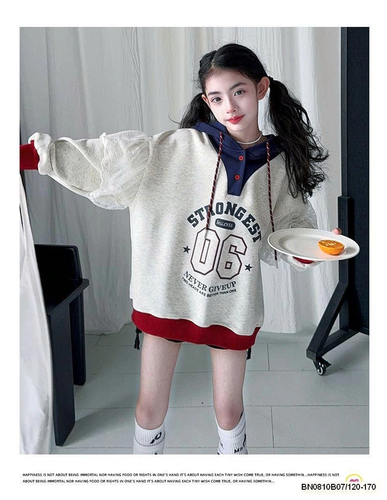 ÁO NỈ HỌA TIẾT SỐ 06 PHỐI REN BG